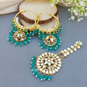 Tulip Mirror Earrings Peacock Blue