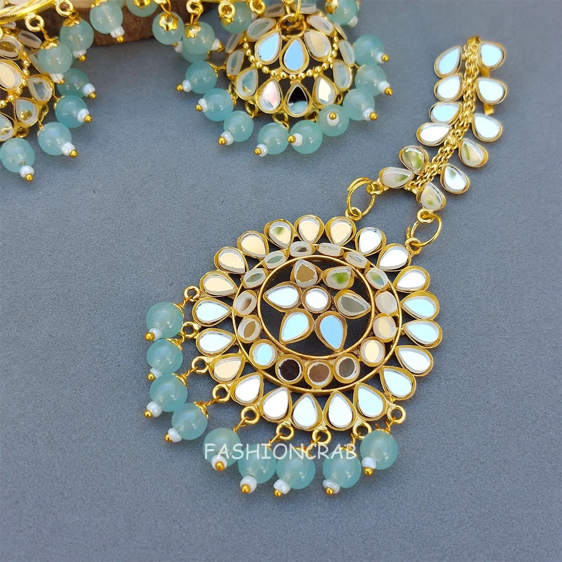 Tulip Mirror Earrings Sky Blue