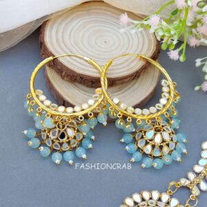 Tulip Mirror Earrings Sky Blue
