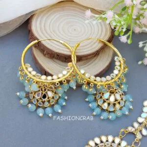 Tulip Mirror Earrings Sky Blue