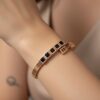 Black Stone Anti-Tarnish Bracelet - Rose Gold