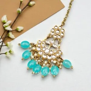 Blue Pearl Kundan Set for Anniversary Gift