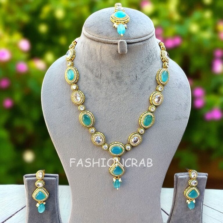 Blue Stone Necklace Set