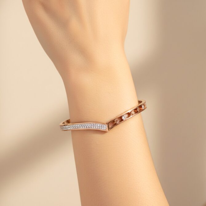 Heartfelt Love Anti Tarnish Bracelet - Rose Gold-04