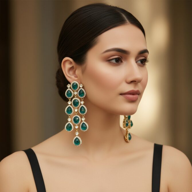 Jennifer Western Earrings – Peacock Blue-05 Jennifer Western Earrings – Peacock Blue
