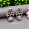 Kareena Brass Earrings Pink