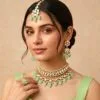 Katrina Kundan Jewellery Set - Pista Green-06 Katrina Kundan Jewellery Set - Pista Green