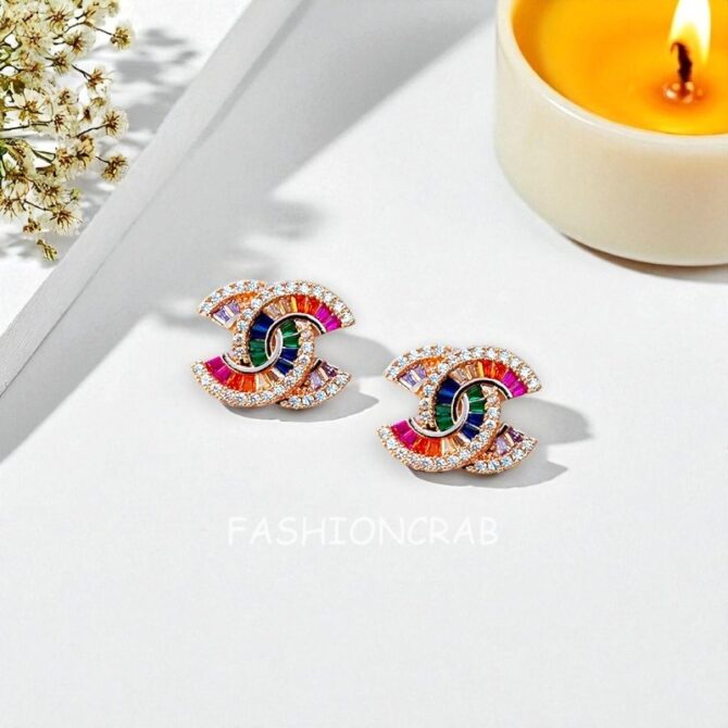 Multicolor Anti Tarnish Stud Earrings-02 Multicolor Anti Tarnish Stud Earrings