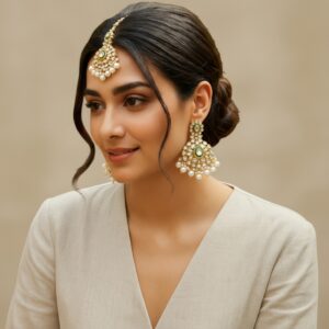 Nayra Pearl Earrings and Tikka Set