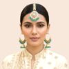 Peacock Blue Jhumka with Hoop Earrings