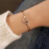 Rhythmic Heartbeat Anti-Tarnish Bracelet - Rose Gold