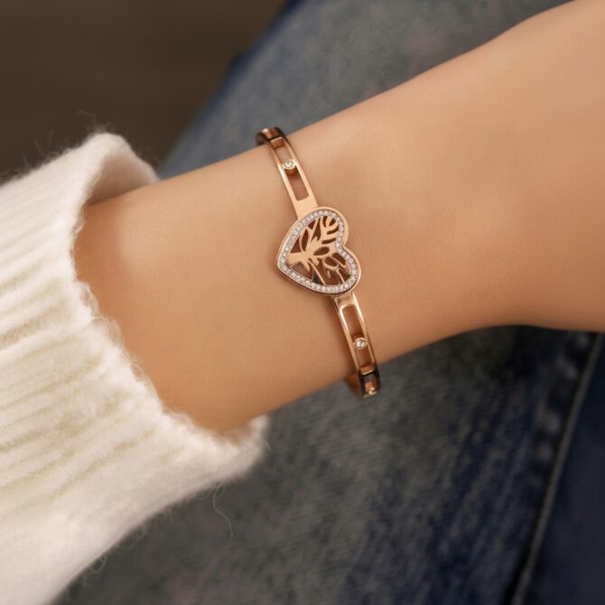 Rhythmic Heartbeat Anti-Tarnish Bracelet - Rose Gold-04 Rhythmic Heartbeat Anti-Tarnish Bracelet - Rose Gold