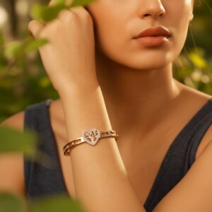 Rhythmic Heartbeat Anti-Tarnish Bracelet - Rose Gold