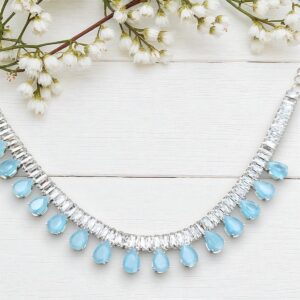 Riddhi Blue AD Necklace Set