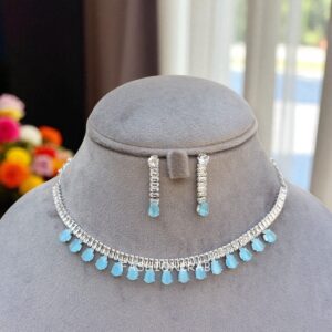 Riddhi Blue AD Necklace Set