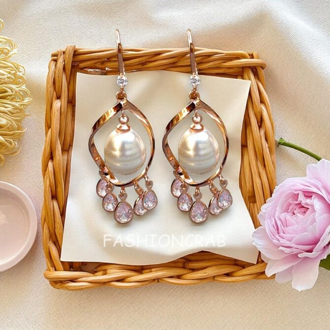 Rose Gold Pearl Drop Anti Tarnish Earring