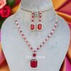 Rosy Pink AD Jewellery Set Rosy Pink AD Jewellery Set