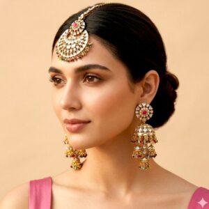 Zoya Earrings and Maangtikka Set - Multicolor