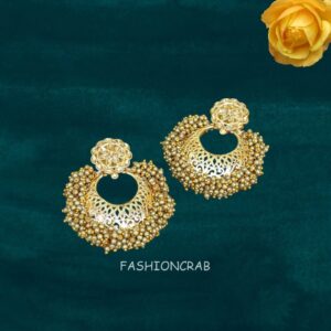 Green Pearl Earrings for Saree