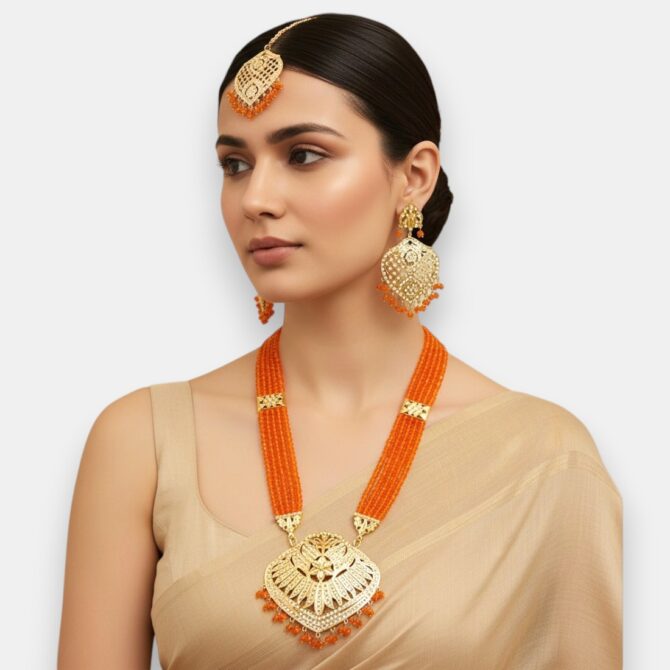 Katrina Orange Long Punjabi Jewellery Katrina Orange Long Punjabi Jewellery