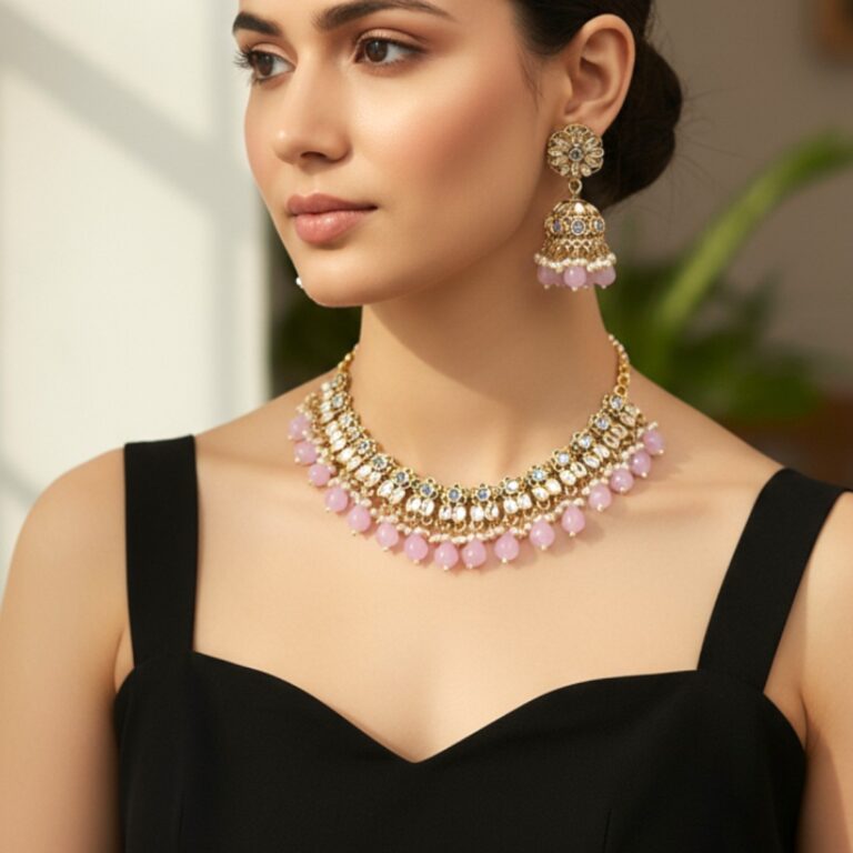 Katyayani Mirror Jewellery Set – Lavender