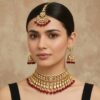 Maroon Kundan Choker Necklace