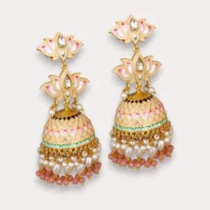 Peach Jhumka for Wedding