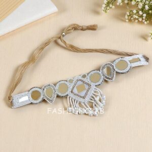White Beads Western Choker Necklace for Girls