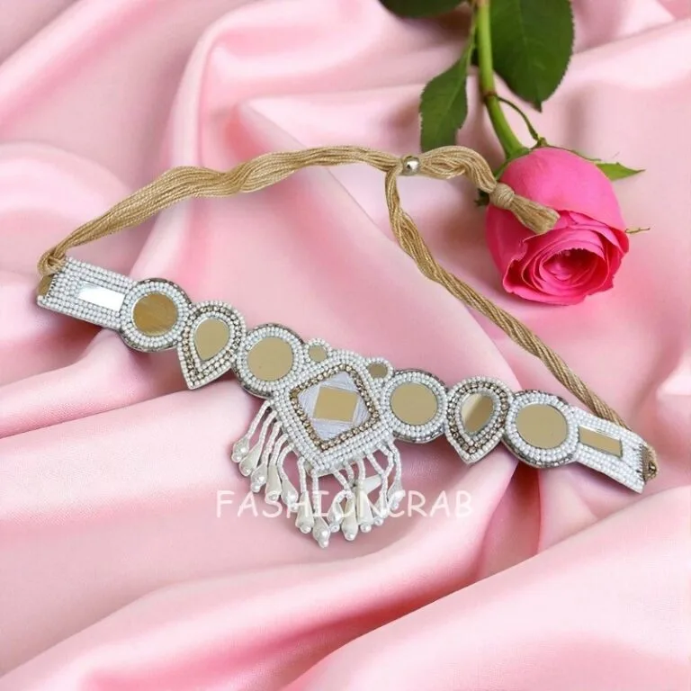 White Beads Western Choker Necklace for Girls