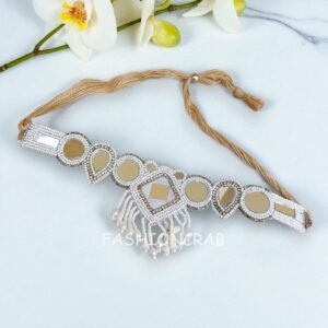 White Beads Western Choker Necklace for Girls