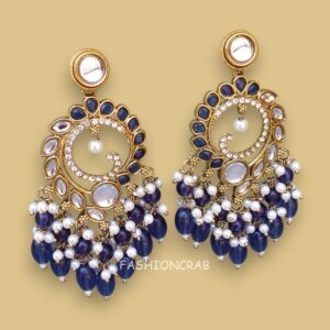 Aavya Chandbali Earrings Blue