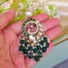 Aavya Chandbali Earrings Green-02 Aavya Chandbali Earrings Green