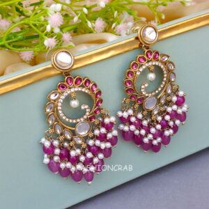 Aavya Chandbali Earrings Purple