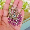 Aavya Chandbali Earrings Purple-02 Aavya Chandbali Earrings Purple