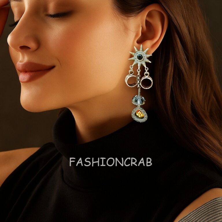 Amy Brass Earrings - Black