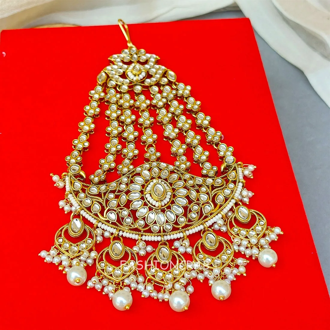 Ayesha Kundan Passa - White