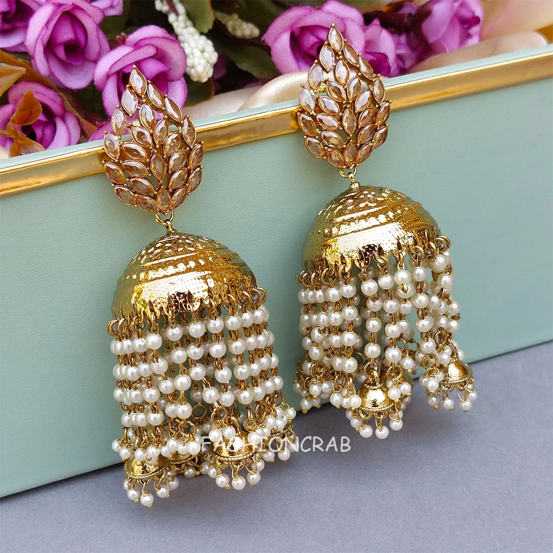 Chandni Long Pearl Earrings