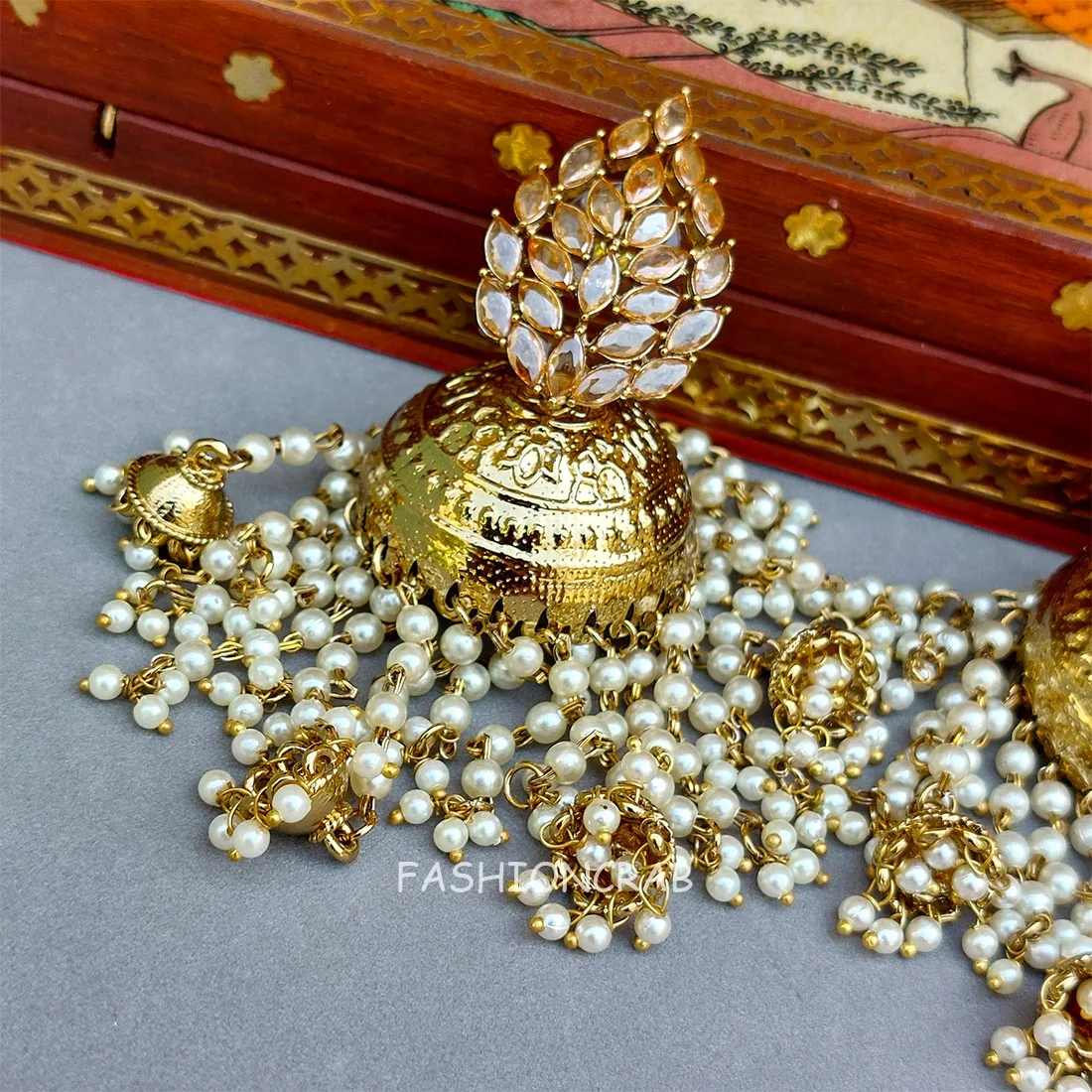 Chandni Long Pearl Earrings