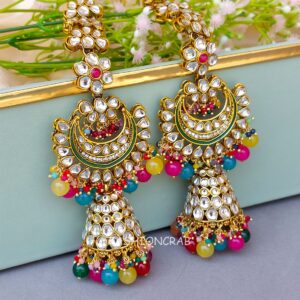 Devi Earrings with Chain Multicolor