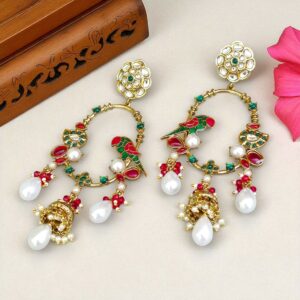 Ekisha Kundan Parrot Earrings