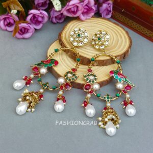 Ekisha Kundan Parrot Earrings