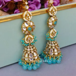Eshita Earrings with Chain Blue