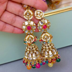 Eshita Earrings with Chain Multicolor