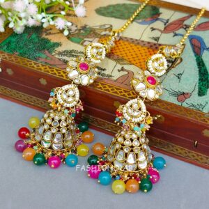 Eshita Earrings with Chain Multicolor