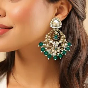 Falak Earrings for Green Saree