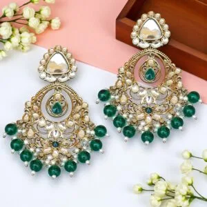 Falak Earrings for Green Saree