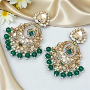 Falak Earrings for Green Saree