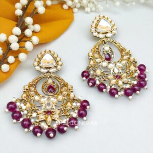 Falak Earrings for Wine Saree