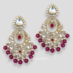 Falak Earrings for Wine Saree