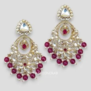 Falak Earrings for Wine Saree